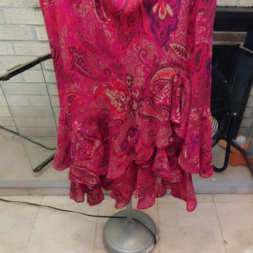 Tea length,ruffles, elastic brand great work